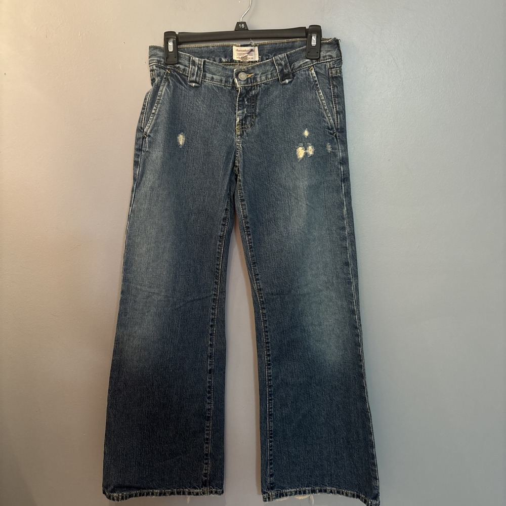 Abercrombie & Fitch Straight Wide LegJeans Women's 0 Distressed Y2K 2000s Retro